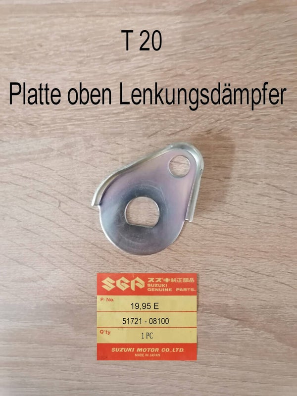 Suzuki T 20 Platte oben Lenkungsdämpfer neu.