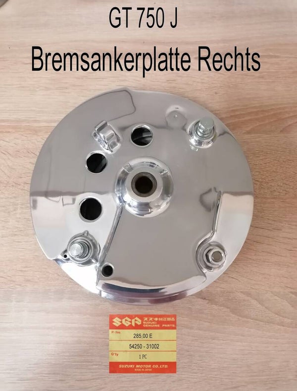 Suzuki GT 750 J Bremsankerplatte rechts gebraucht.