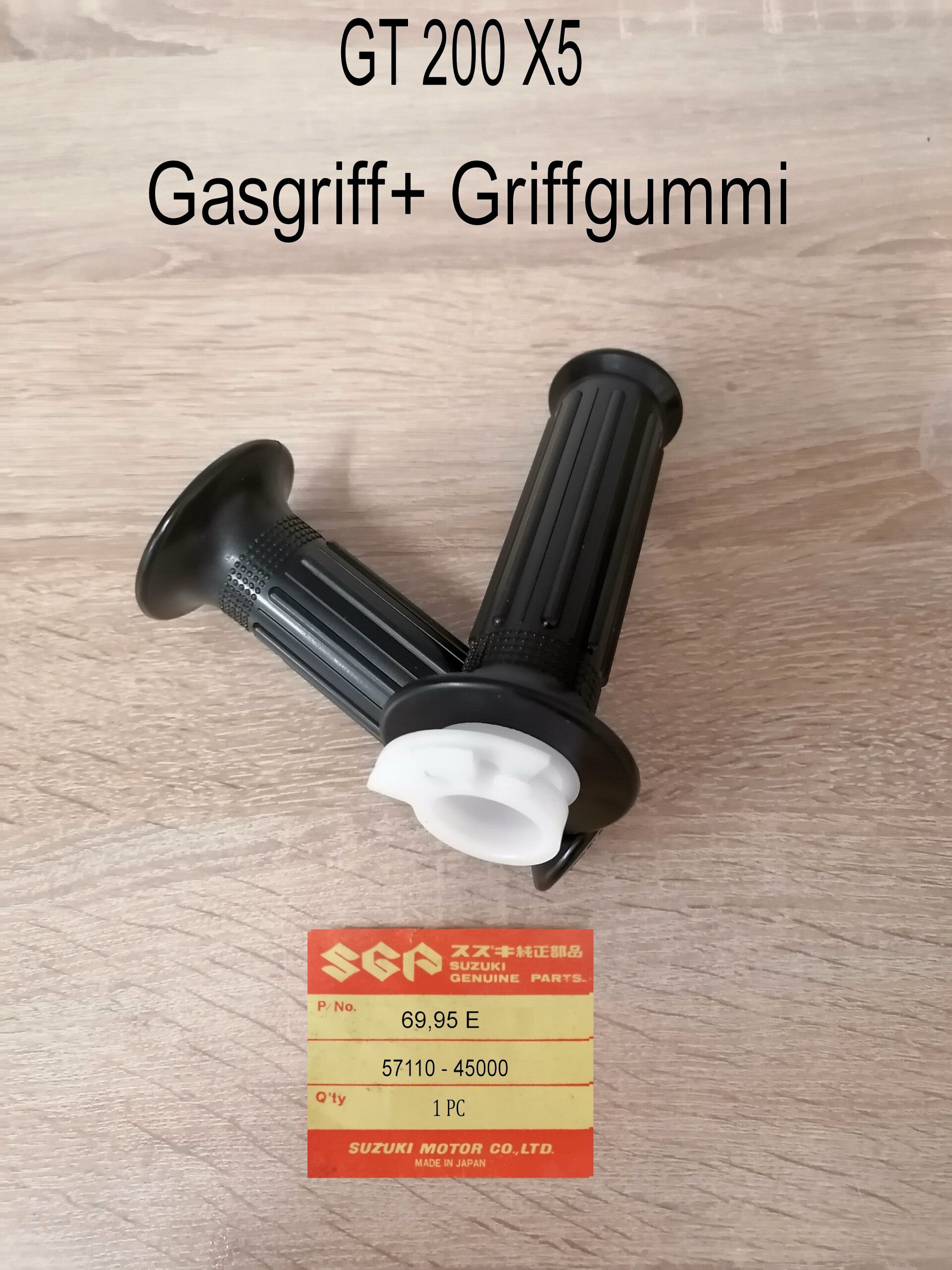 Suzuki GT 200 X5 Gasgriff + Griffgummi neu.