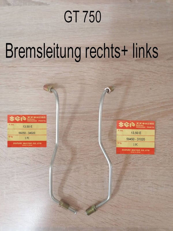 Suzuki GT 750 K Bremsleitung rechts + links neu.