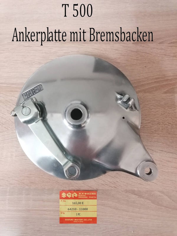 Suzuki T 500 Ankerplatte mit Bremsbacken gebraucht.