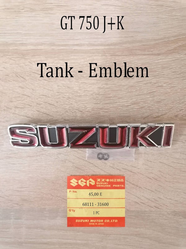 Suzuki GT 750 J+K Emblem - Tank neu.
