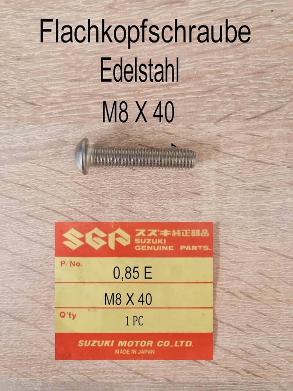 Flachkopfschraube Edelstahl M8 X 40 neu.