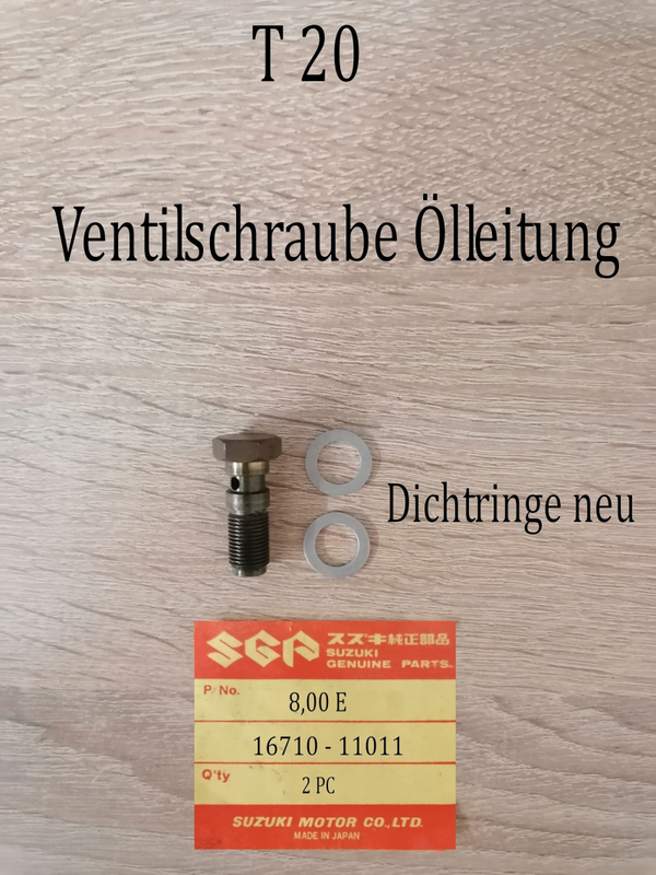 Suzuki T 20 Ventielschraube Ölleitung