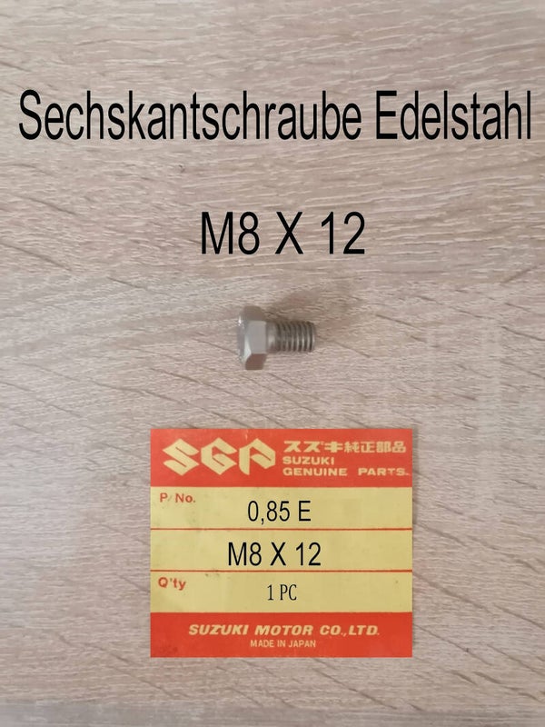Sechkantschraube Edelstahl M8 X 12 neu.