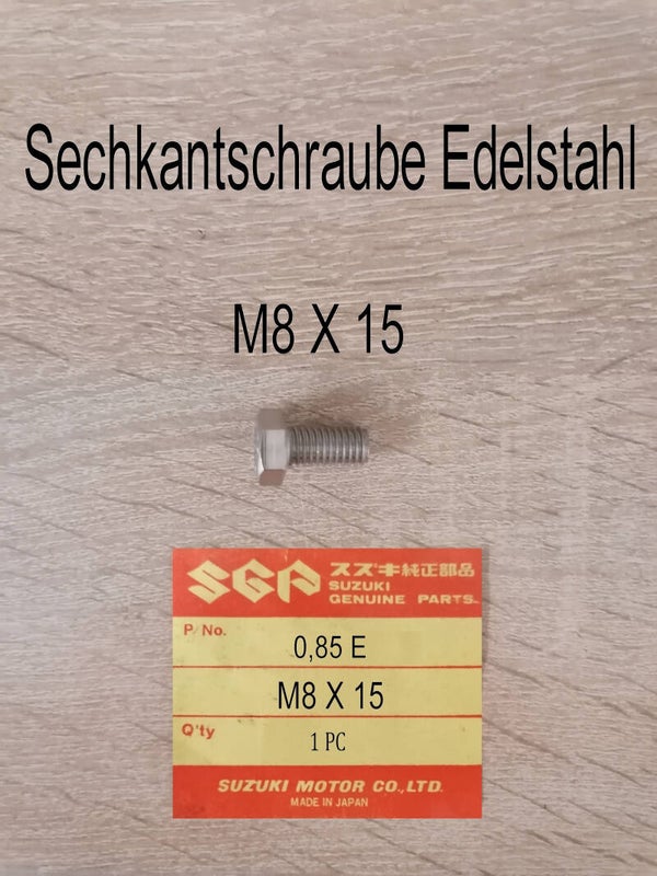 Sechkantschraube Edelstahl M8 X 15 neu.