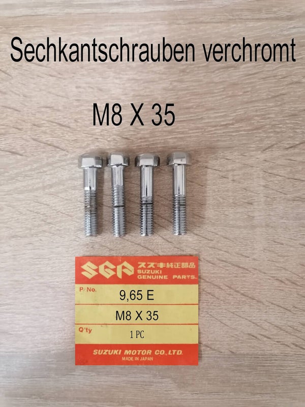 Sechkantschrauben mit Rundkopf M8 X 35 verchromt.