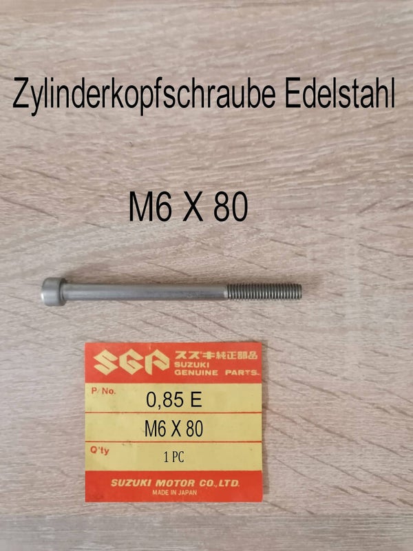 Zylinderkopfschraube Edelstahl M6 X 80 neu.