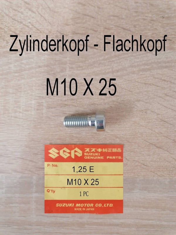 Zylinderkopf - Flachkopfschraube M10 X 25 neu.