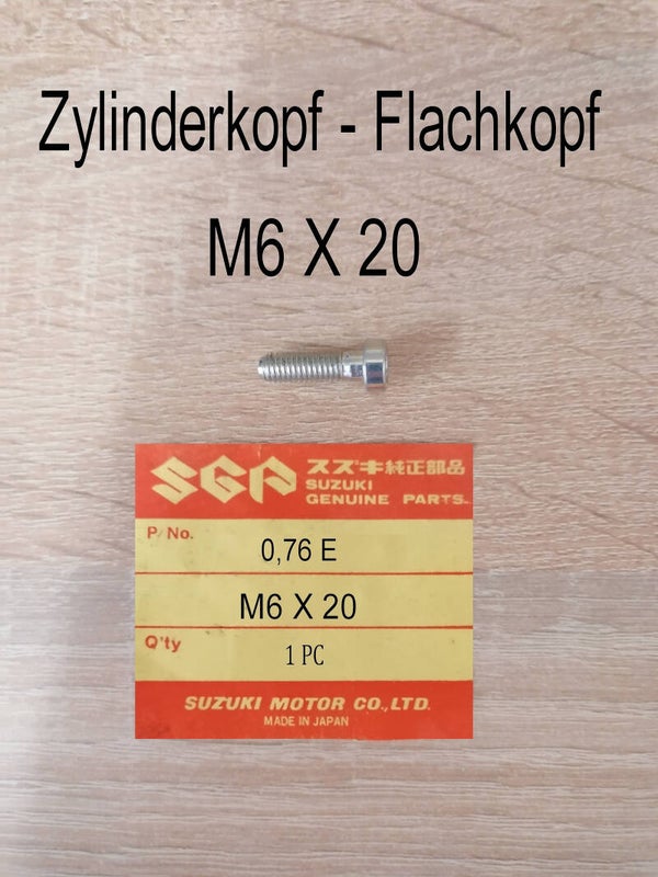 Zylinderkopf - Flachkopfschraube M6 X 20 neu.