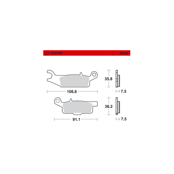 PASTILLAS FRENO DEL. DERECHO RACING MOTOMASTER YFM 250 RAPTOR YFM 550 700 GRIZZLY 095911