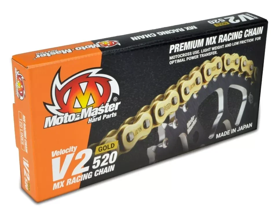 CADENA MOTOMASTER V2 520 GOLD REFORZADA SIN RETENES 120 PASOS