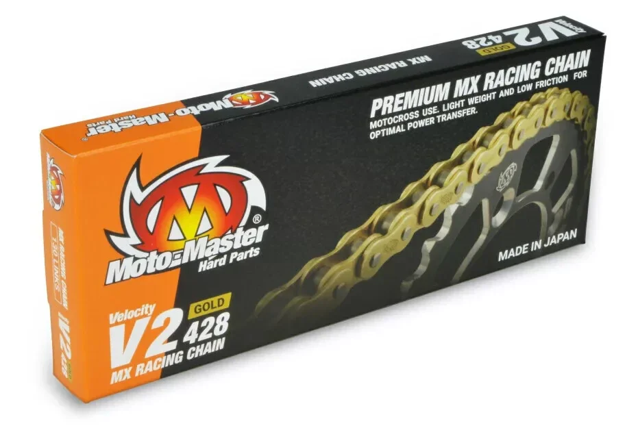 CADENA MOTOMASTER V2 428 GOLD REFORZADA SIN RETENES