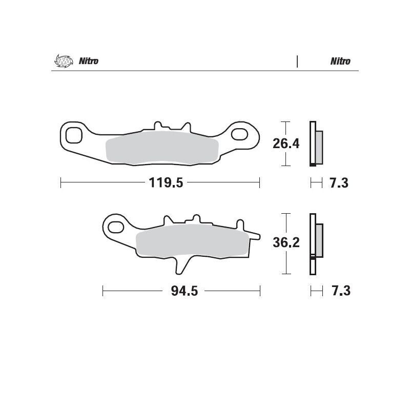 Pastillas de freno delantero izquierdo MOTOMASTER NITRO SERIES HUSQVARNA SM 610 KAWASAKI KX 80 85 100 SUZUKI RM 85