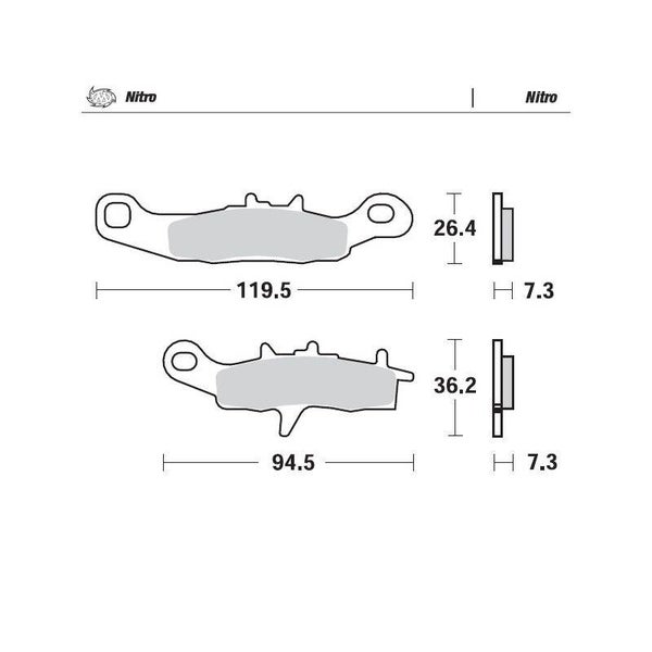 Pastillas de freno delantero izquierdo MOTOMASTER NITRO SERIES HUSQVARNA SM 610 KAWASAKI KX 80 85 100 SUZUKI RM 85
