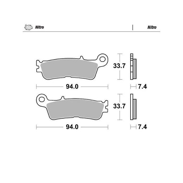 Pastillas de freno delantero MOTOMASTER NITRO SERIES Yamaha YZ 125 250 YZF 250 450 Fantic 250 450