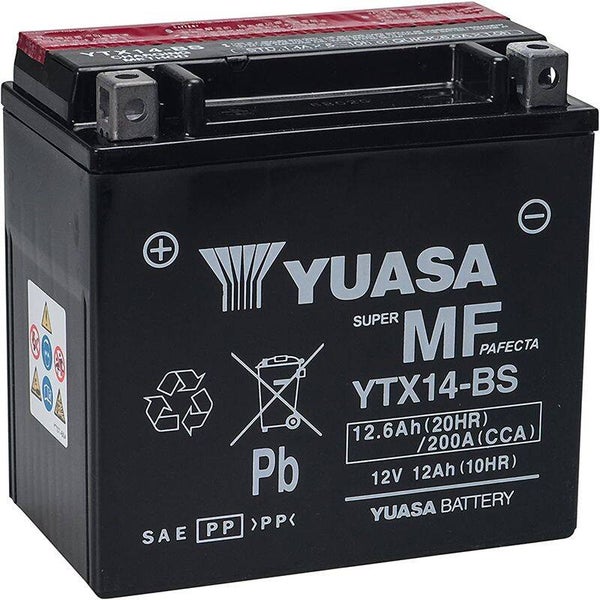 Bateria acido sin mantenimiento Yuasa YTX14-BS YAMAHA YFM RAPTOR 660