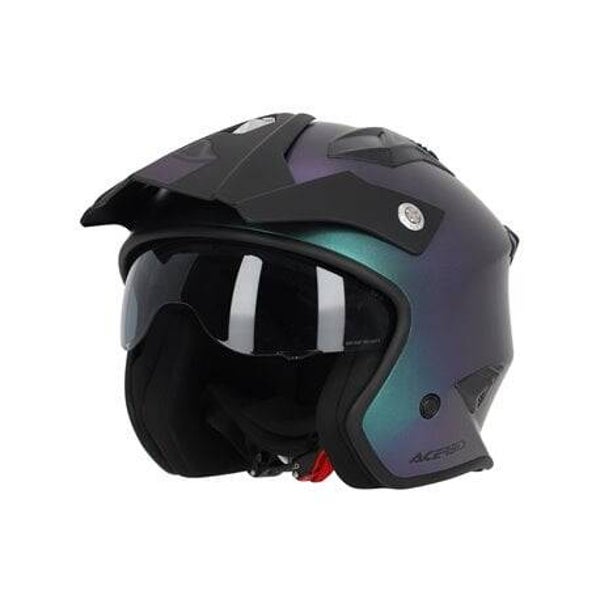 Casco Acerbis Jet Aria Metallic Color Negro Camaleon
