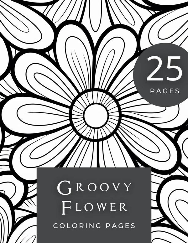 Groovy Flowers Colouring Pages