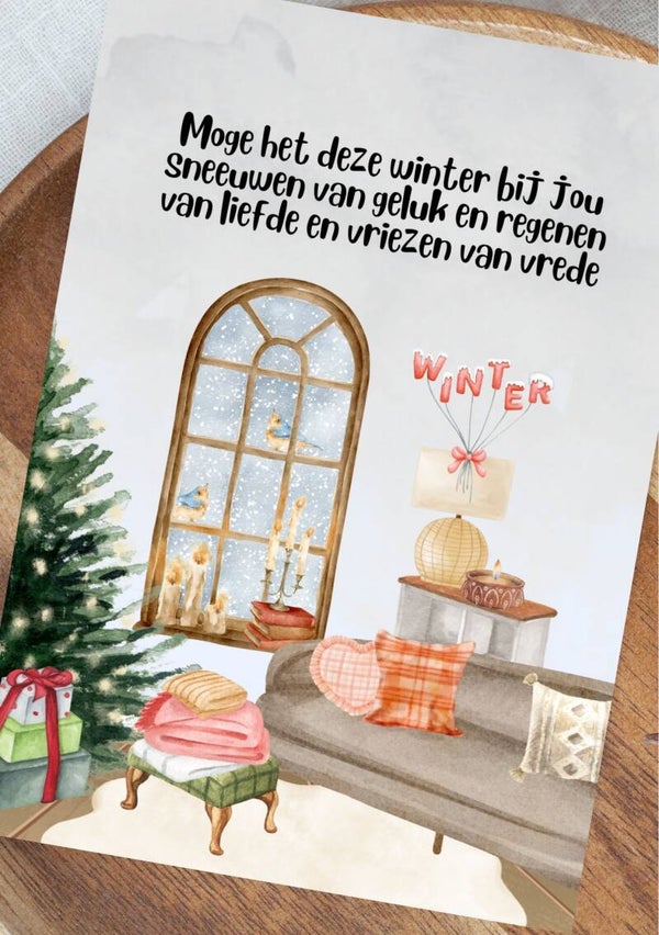 Kerstkaart A6 - Vriezen van vrede