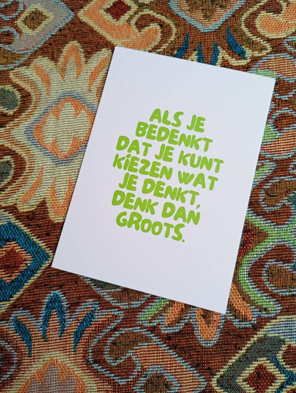 Kaart - Denk groots A6