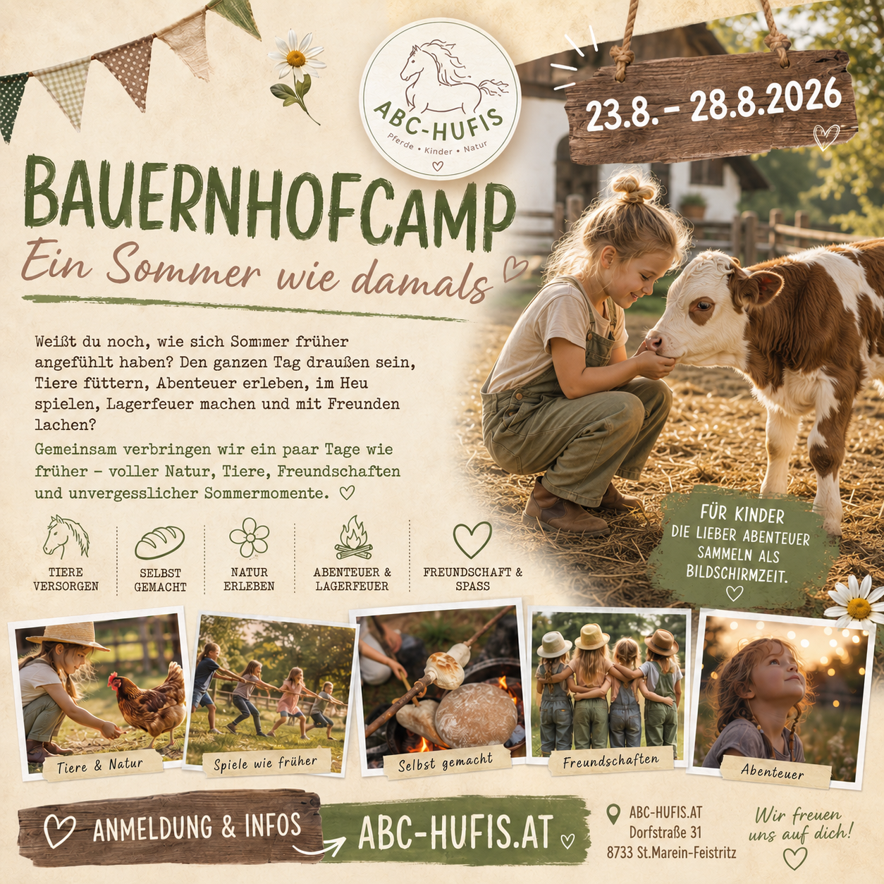 Bauernhofcamp- Ein Sommer wie damals 23.8-28.8.2026