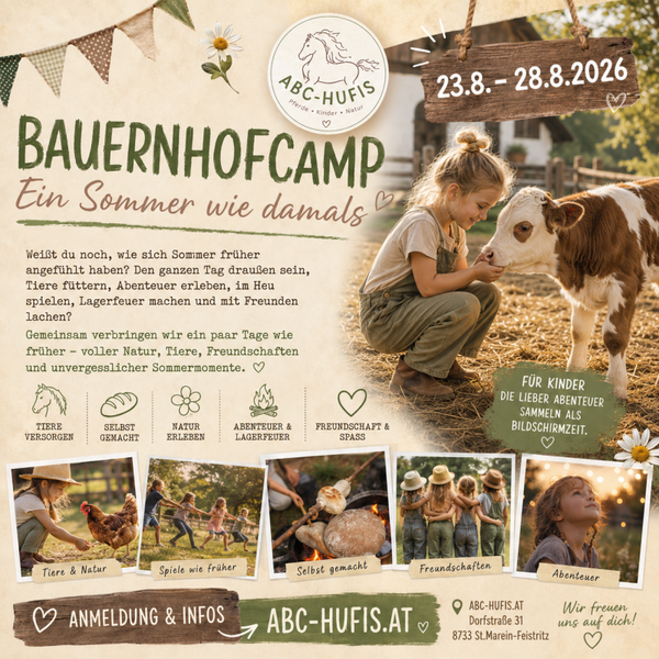 Bauernhofcamp- Ein Sommer wie damals 23.8-28.8.2026