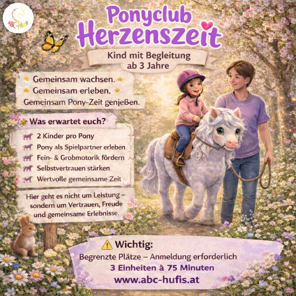 Ponyclub Herzenszeit (Kind mit 1 Begleitperson) ab 3 Jahre