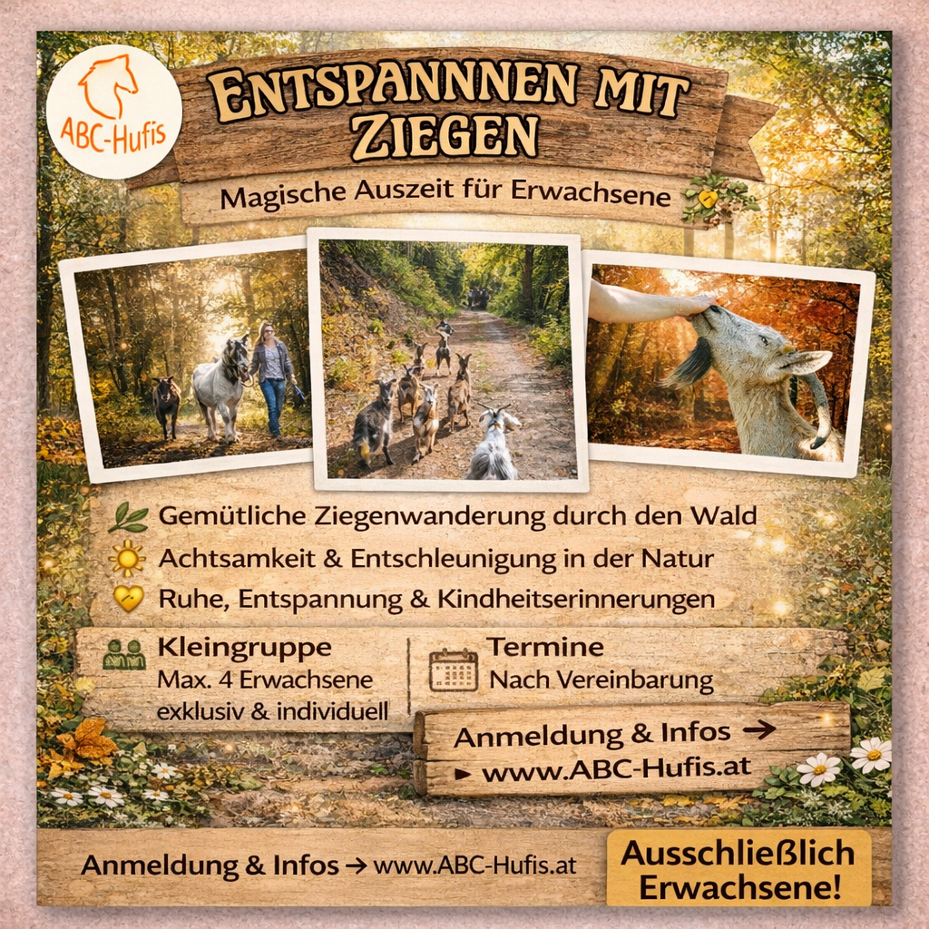 Entspannen mit Ziegen Erwachsene