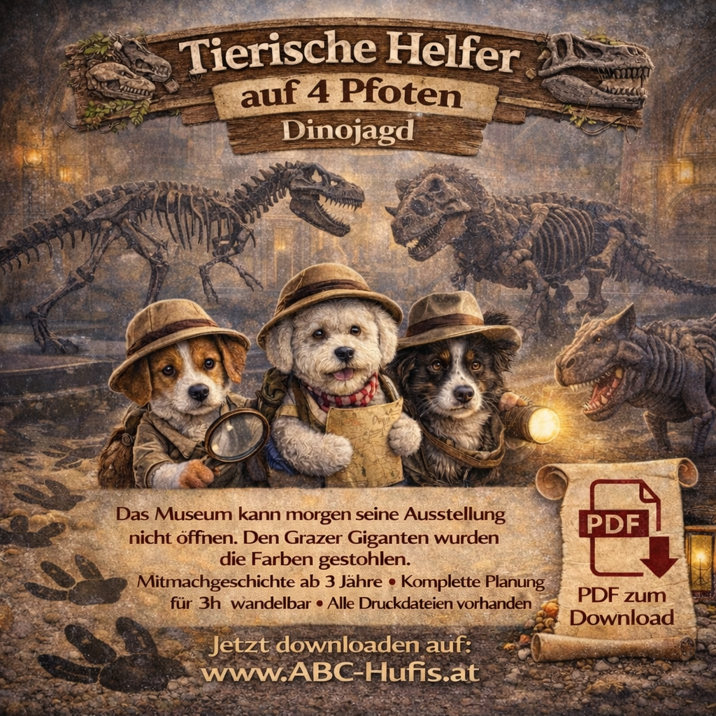 Tierische Helfer auf 4 Pfoten Dinojagd