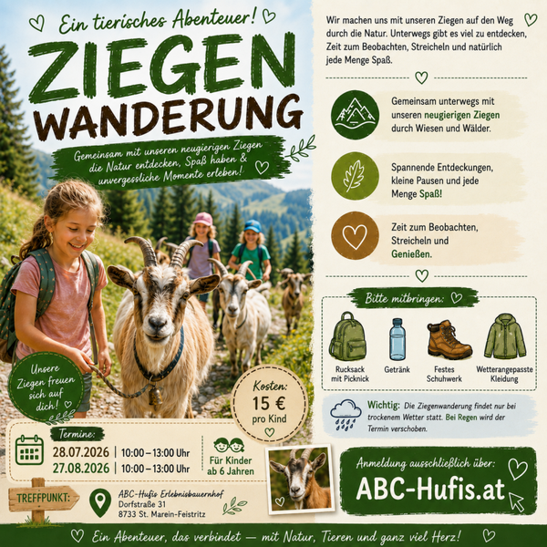 Kinder Ziegenwanderung 28.7 oder 27.8