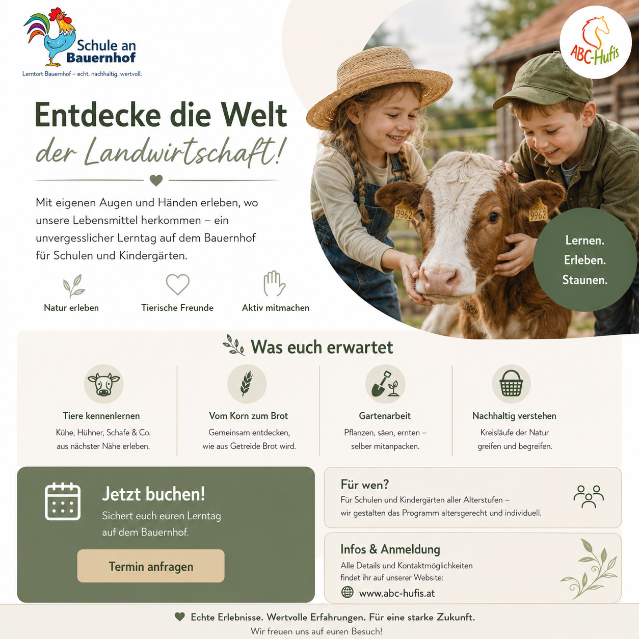 Schule am Bauernhof nach Terminvereinbarung!