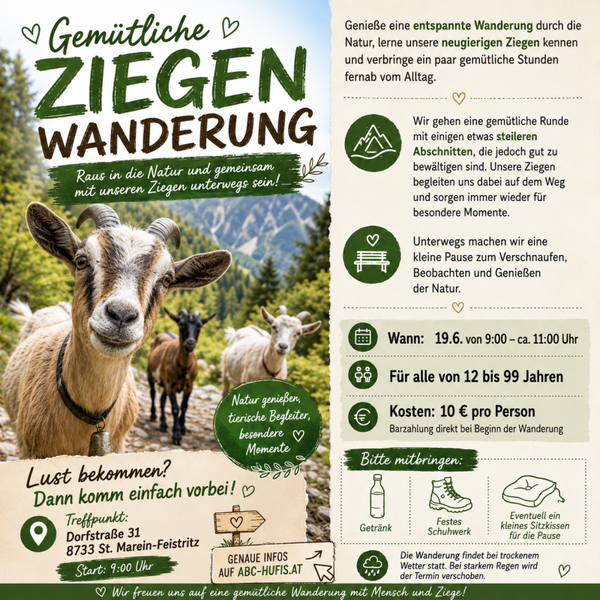 Gemütliche Ziegenwanderung 19.6