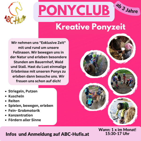 Kreative Ponyzeit  1 x im Monat ab 3 Jahre