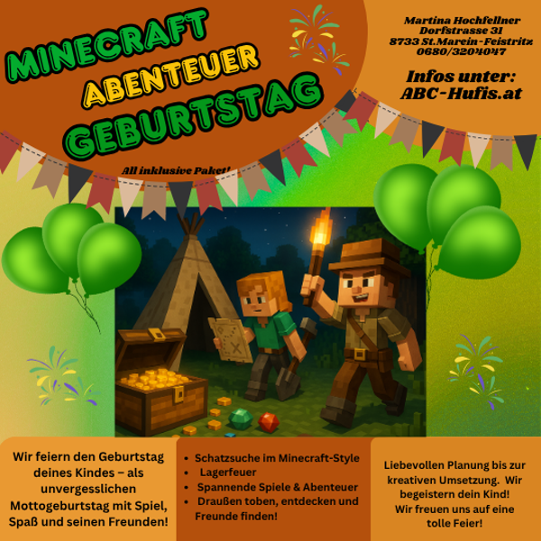 Minecraft Geburtstagsabenteuer ab 6 Jahre