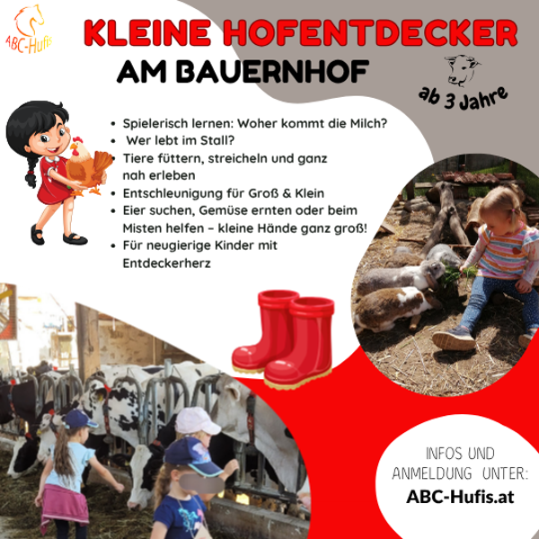Kleine Hofentdecker durch das Jahr am Bauernhof ab 3 Jahre