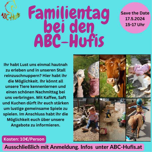 Familientag bei den ABC-Hufis! Lernt uns kennen 17.5.2024