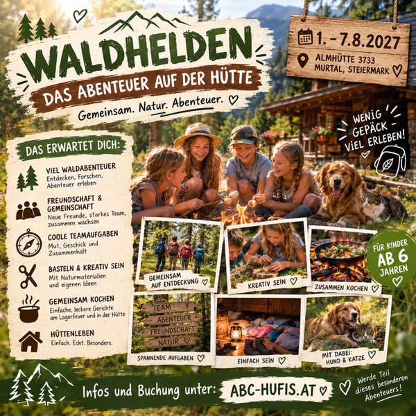 Waldheldenabenteuer auf der Alm 1.8-7.8.2027