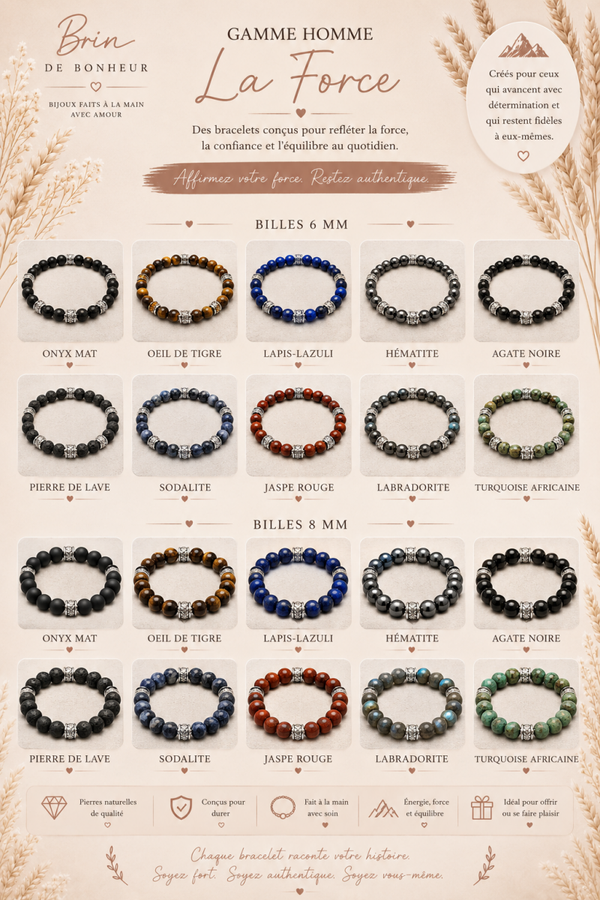 Homme-Collection La force billes 8mm  7'' 3/4