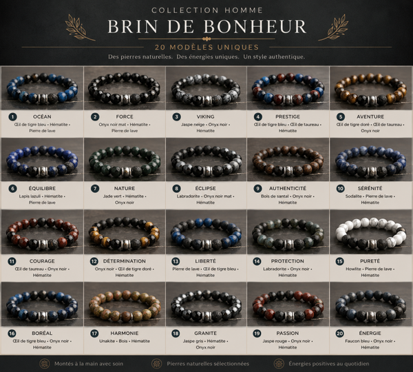 PRÉ-COMMANDE: Homme-Collection L'authentique billes 8mm  7'' 3/4