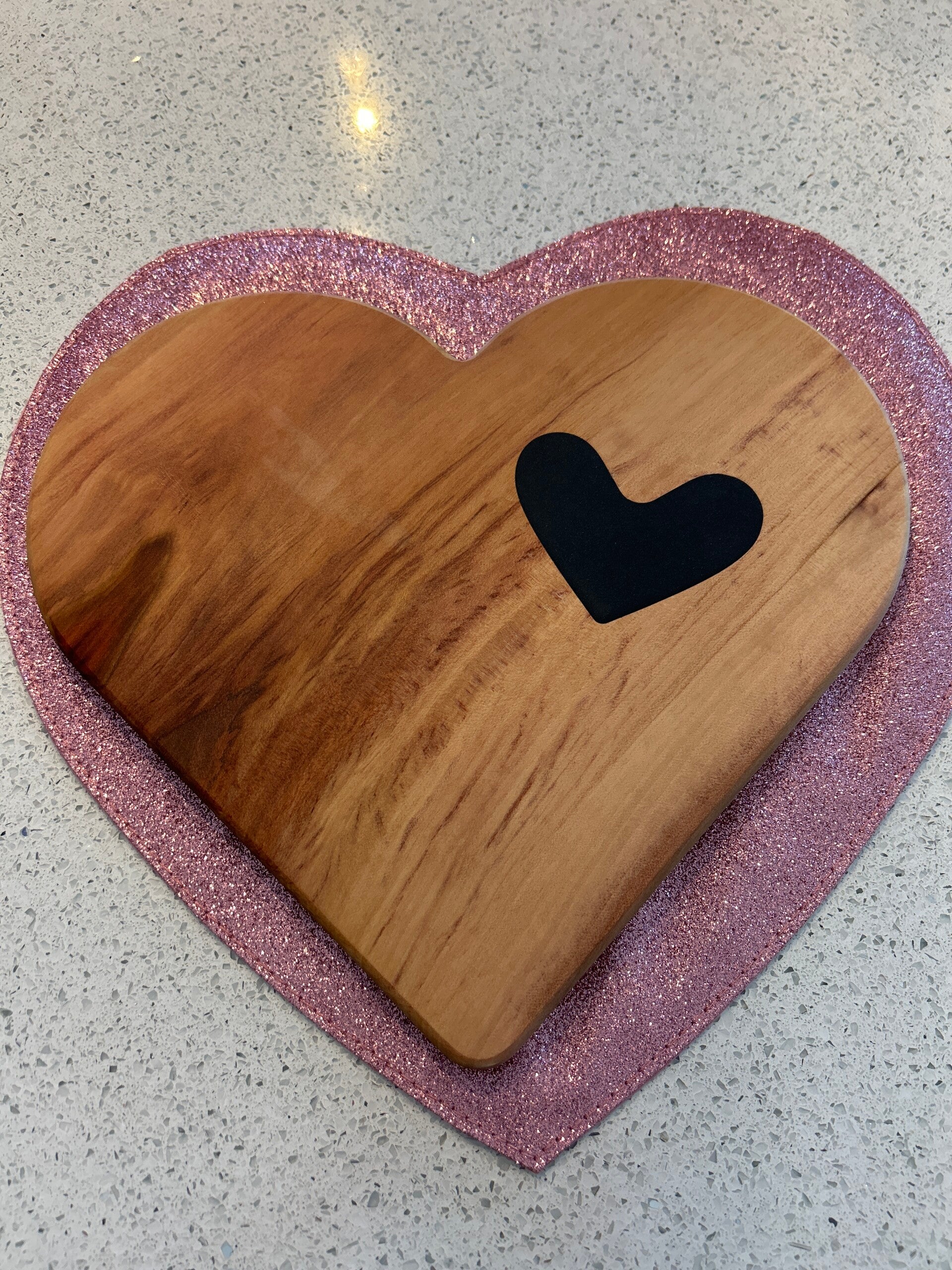 Black Resin Heart Charcuterie Board
