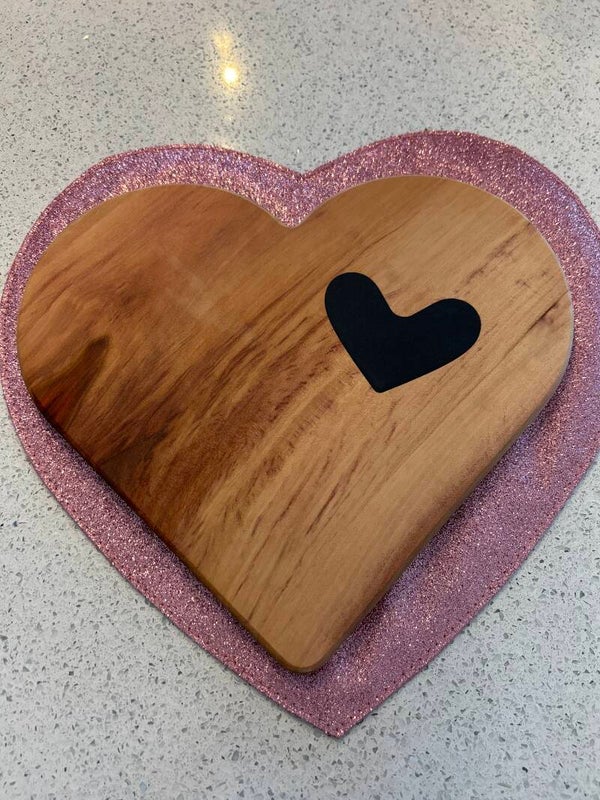 Black Resin Heart Charcuterie Board