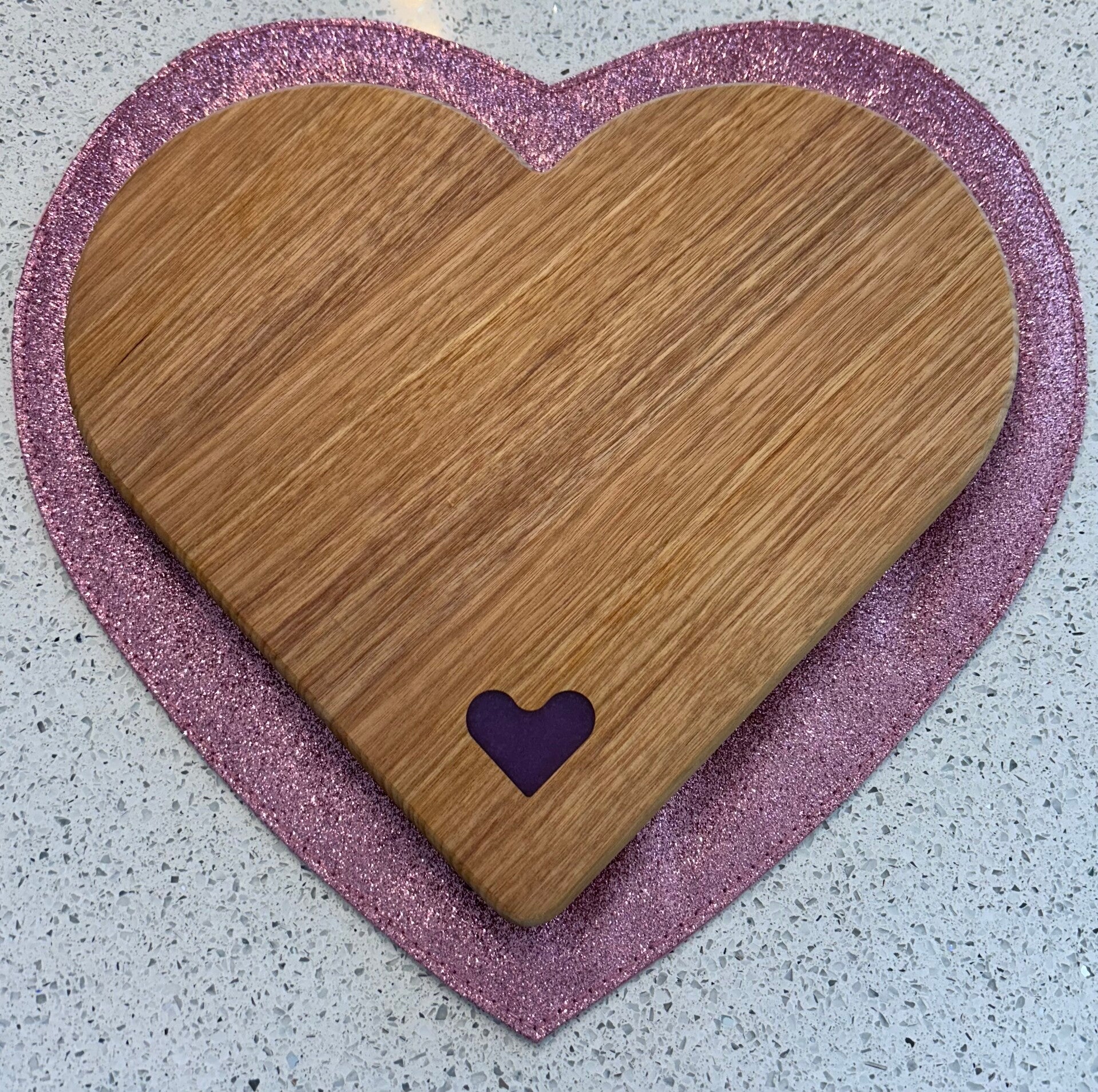 Canary Wood Heart Charcuterie Board