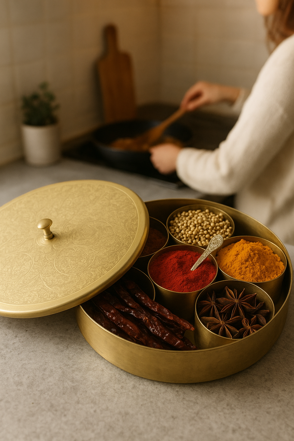 Brass Masala Box