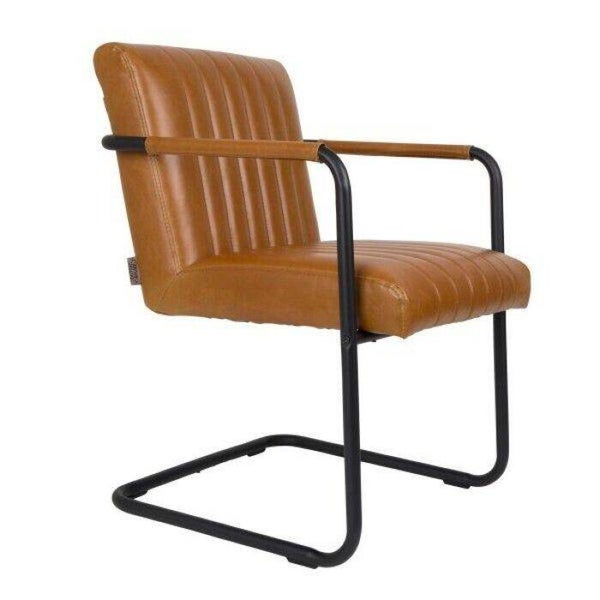 Armstoel stitched cognac