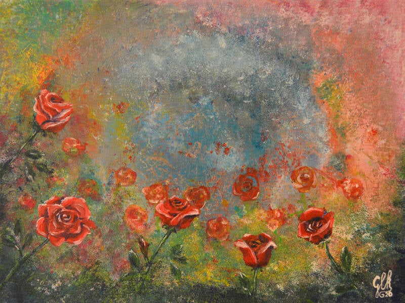 Titel; Roses - acryl op doek