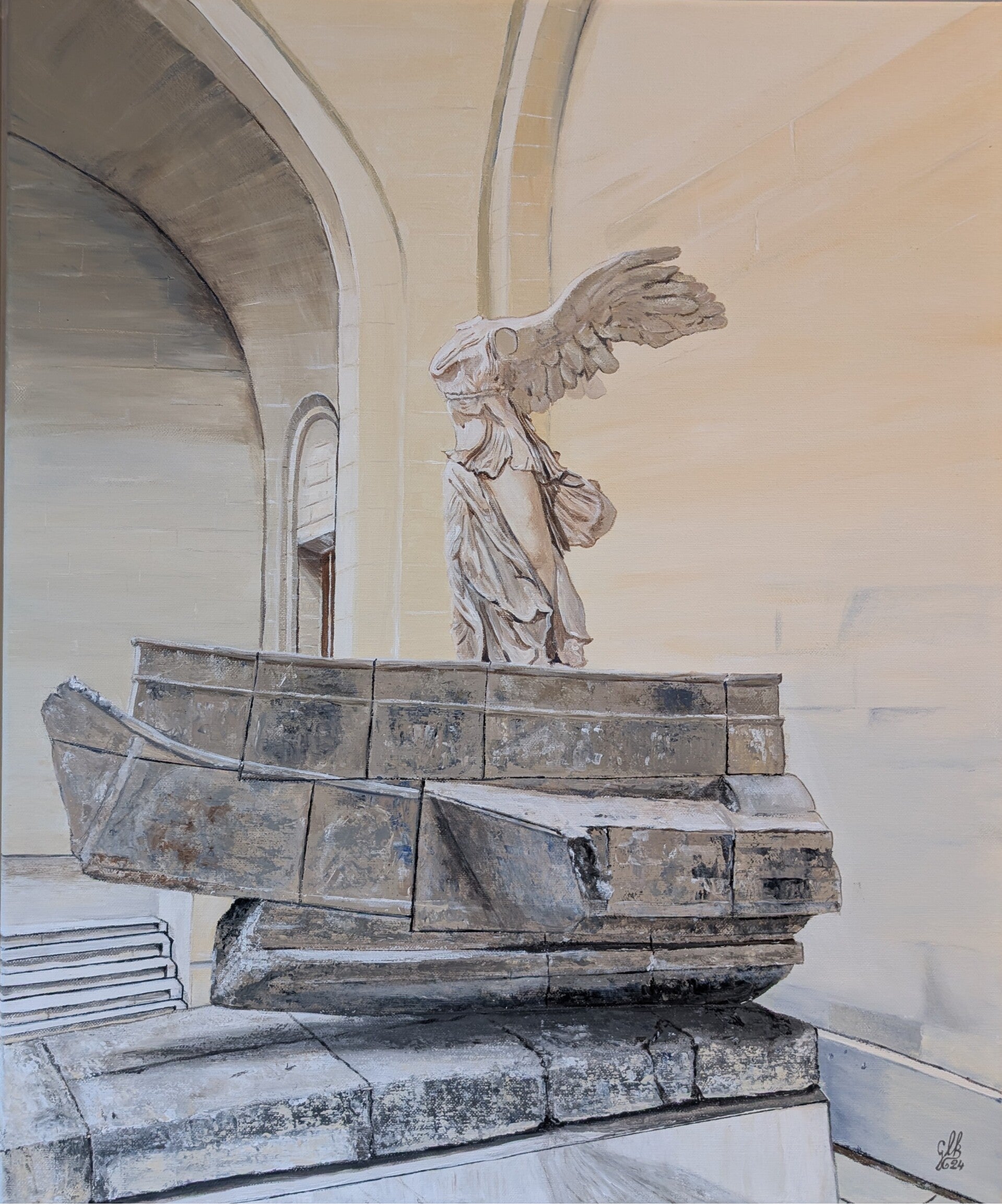 Winged Victory – Nike van Samothrake schilderij | Acryl op doek 50x60 cm