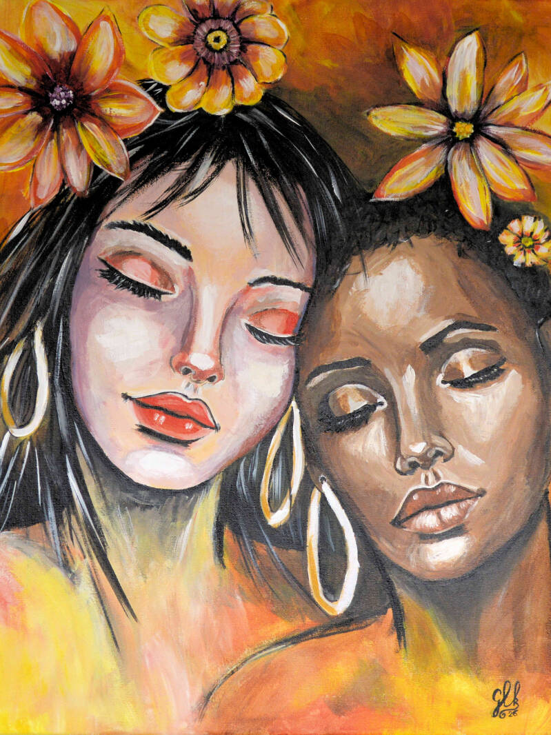 Titel; Soulsisters, acryl op doek