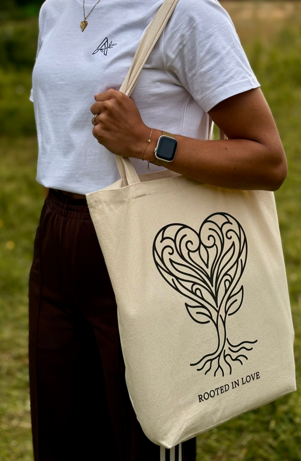 Canvas tas 'Rooted in love'