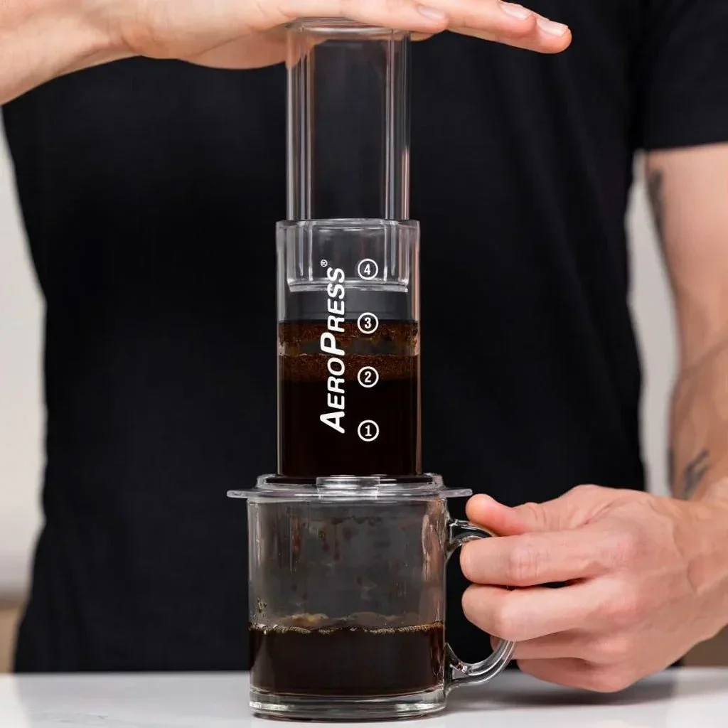 AeroPress clear coffee maker from